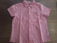 familiar 半袖ボタンシャツ 90サイズ 赤と白チェック