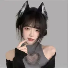 新品未使用【猫耳　カチューシャ】黒　ネコ耳　コスプレ　ハロウィン　パーティー