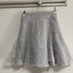 グレー チェック柄 フレアスカート Fサイズ