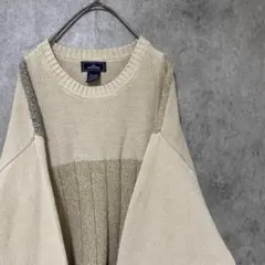 90s vintage 柄ニット　セーター　メンズ　XXL コットン　古着