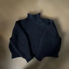 H&M チャンキーニット　ブラック　タートルネック　XL
