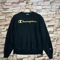 古着 チャンピオンchampion リバースウィーブ 黒 スウェット XL