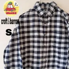 USA古着 croft＆barrow ネルシャツ　S ホワイト　ブラック