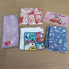 【スヌーピー 】新品６点セットおまけ付きバッグ　タオル　布　ポーチ　タオル