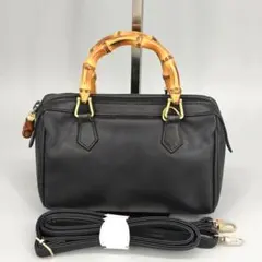 美品✨グッチ バンブー 2way ミニボストン ショルダーバッグ 黒 極小のサムネイル