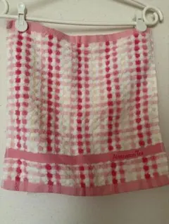 Afternoon Tea チェック柄タオルハンカチ　ピンク