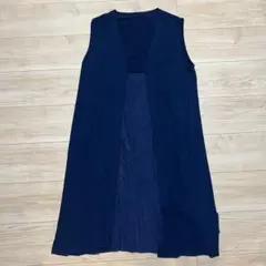 KURICA クリカ ノースリーブ ベスト ジレ トップス ネイビー 羽織り
