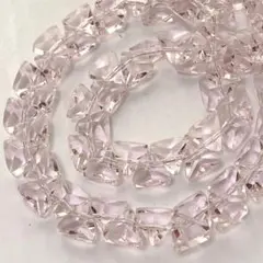 bk399/new！ガラスビーズ◇多面カット　ピンク　三角形トライアングル　1連