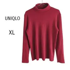 UNIQLO ユニクロ タートルネック カットソー 長袖 XL レッド