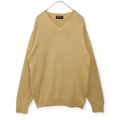 UNIQLO ユニクロ Vネックニット 綿100% イエロー （S）