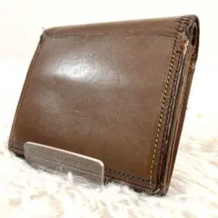 良品★ポールスミス　2つ折り財布　レザー　コンパクトウォレット　ブラウン