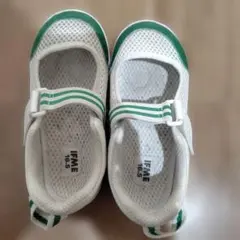 IFME 上履き 16.5 ホワイト/グリーン