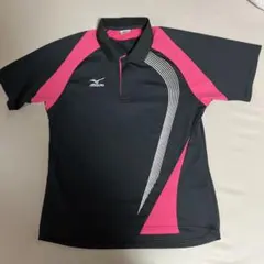 ミズノ SS JASPO ポロシャツ ブラック/ピンク