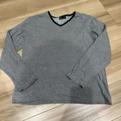 TK MIXPICE チェック柄 Vネック Tシャツ サイズ3