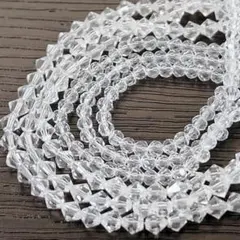 xk546/SALE！ガラスビーズ◇ソロバン形 クリアmix5連