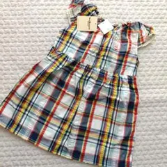 【新品】ホットビスケット チェック柄 半袖ワンピース 100cm