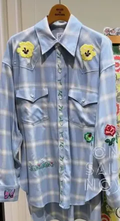 美品ケイタマルヤマ✨Embroidery Ombre Check シャツ