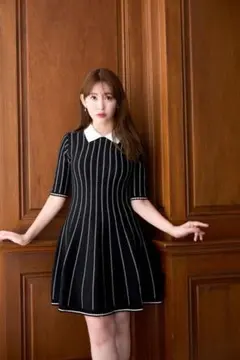 herlipto Striped Jacquard Knit Dress