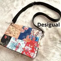美品　デシグアル Desigual ショルダーバッグ　和柄調　パッチワーク風