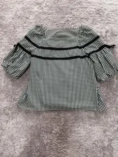 ユニバンバルミューズ チェック柄バルーンスリーブシャツのサムネイル
