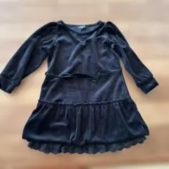 COMME CA ISM 黒 長袖ワンピース 100A