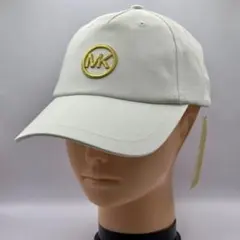 マイケルコース キャップ 白 ゴールド刺繍 フリーサイズ 調整可