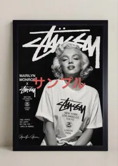 433 アートポスター　アメリカンレトロ　ファンアートパロディ　A4 額付き