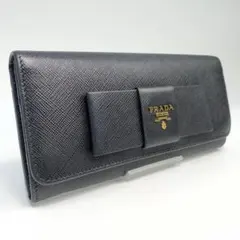 PRADA 長財布 ブラック リボン 美品✨️
