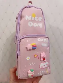 ペンケース 筆箱 ふでばこ 大容量 シンプル 自立スタンド型 縦型 タテ型可愛い