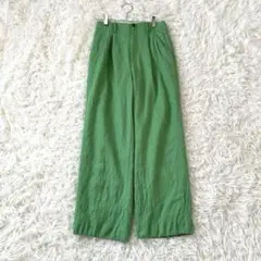 グリーンレーベルリラクシング サキソニーワイドパンツ ウール混 個性的