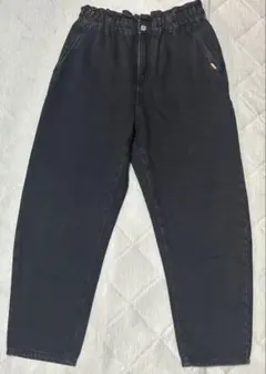 ZARA ロールアップ バギーフィット デニム 黒 バレルシルエット トルコ製