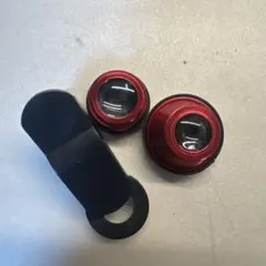 スマホ用 魚眼レンズ クリップ式 レッド 2点セット