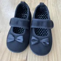 リボン付きブラックフォーマルシューズ