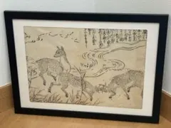 リトグラフ 木の彫刻 茶色とベージュ - メルカリ