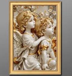 輝く未来へ　天使の優しい導き　ヒーリング　開運グラフィック　額縁付き