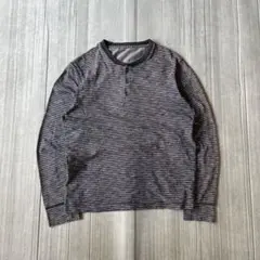 BANANA REPUBLIC ヘンリーネック ボーダー カットソー フェード