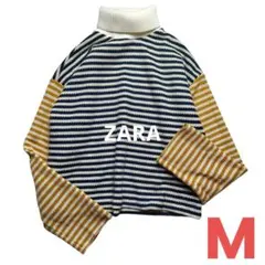 ZARA ザラ タートルネックニット サマーニット ボーダー 3シーズン マルチ