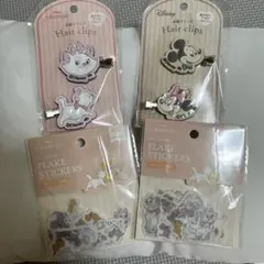 ディズニー✨️ミッキー マリーちゃん 前髪クリップと フレークシール2袋