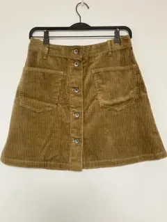 ロデオクラウンズ　コーデュロイスカート　膝丈スカート　ボタンスカート