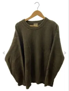 ス*ン様 L.L.Bean 90s コットンニット セーター カーキ XXL