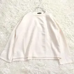 コムサイズム オーバーサイズ長袖カットソー ゆるだぼ 体型カバー アイボリー