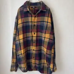 ⭐️ユニクロ　フランネル チェックシャツ マルチカラー　L　即日発送　即購入大歓迎