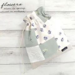 29. ハンドメイド＊パッチワーク巾着ポーチ