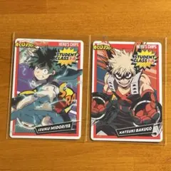ヒロアカ ヒーローズチップス カード 爆豪勝己　緑谷出久