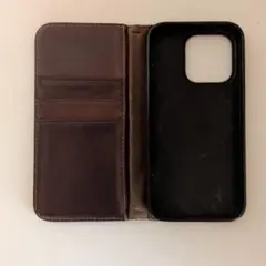 iPhone15pro 手帳型ケース　本革　栃木レザー
