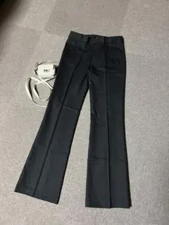 +J フレアスラックス ウエスト58cmダークグレー