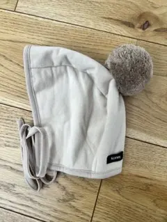 Konny コニー Winter ボンネット ポンポン帽子 ベージュ