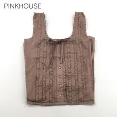 ピンクハウス トートバッグ フリル リボン 綿100 美品 希少 リメイク　上品