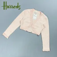 新品 Harrods ニットボレロ ショート丈 薄ピンク サイズ2*BD192