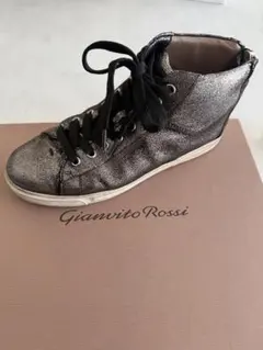 Gianvito Rossi メタリックシルバー ハイカット スニーカー